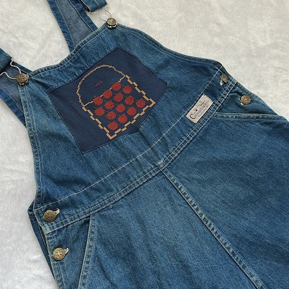 Osh Kosh Vintage Rare Women’s Embroidery Denim Overalls Farmcore Casual Dress 11 - Picture 11 of 13